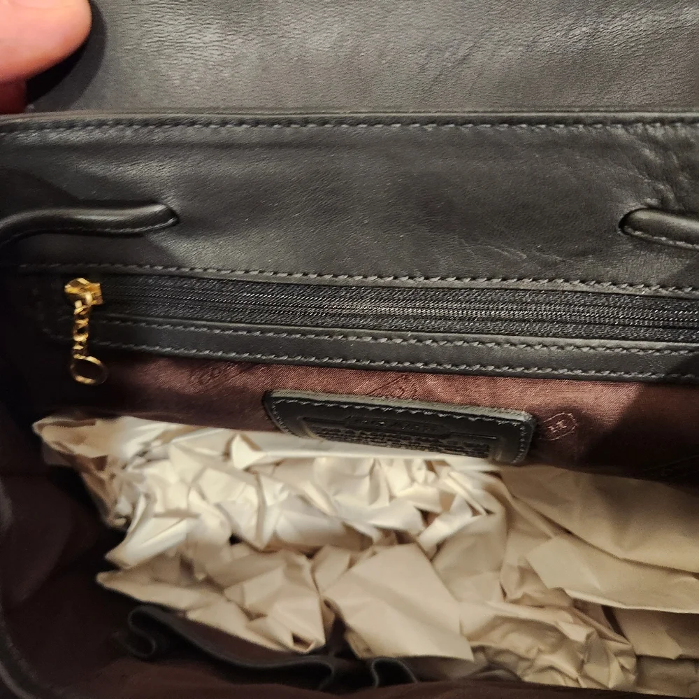 Coach Black Leather Backpack with Gold Accents - Picture 3 of 7